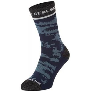 SEALSKINZ Reepham Halflange jacquard actieve sok | Niet-waterdichte sok | Navy | Medium, marineblauw, Medium