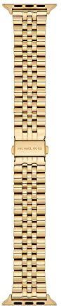 Michael Kors herenbandje voor Apple Watch, 38/40/41mm en 42/44/45/49mm, goudkleurig roestvrij staal, MKS8055