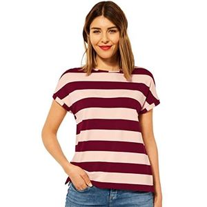 Street One Dames A318003 gestreept shirt, koper rood, 36