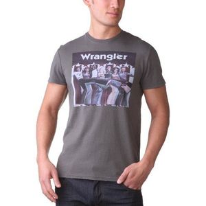 Wrangler - T-shirt Wrangler Pray For Party, Grijs - Dark Shadow, S