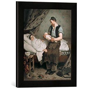 Ingelijste afbeelding van Andre Gill Le Nouveau-Né, kunstdruk in hoogwaardige handgemaakte fotolijst, 30 x 40 cm, mat zwart