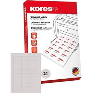 Kores universele etiketten L6333, 63,5 x 33,9mm,100 vellen, wit