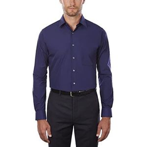 Van Heusen Heren Overhemd Regular Fit Poplin Solid, Perzisch Blauw, 16 Neck / 32-33 Sleeve