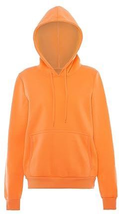 NALLY - Sweatshirt - Mandarijn - Capuchon - Effen