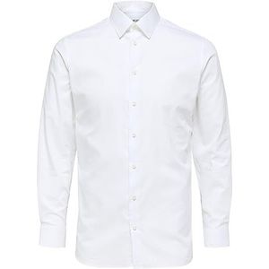 SELECTED HOMME BLACK Heren Slhslimethan Shirt Ls Classic B Noos Shirt, wit (bright white), S