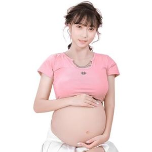 YRZGSAWJ 8e siliconen zwangere buik 9 maanden kunstmatige nep zwangere buik kostuum levensechte huid voor acteurprestaties zwangerschapskleding (ivoorwit)