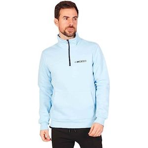 JUST EMPORIO Fleece sweatshirt met vrachtwagenkraag voor volwassenen, heren, Lichtblauw., XXL