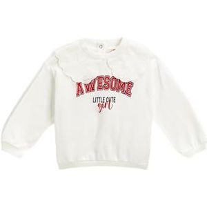 Koton Babygirls Peter Pan Neck Back Snap Sluiting Gedrukt Gedrukt Interieur Sweatshirt, ecru(010), 12-18 maanden