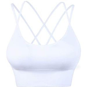 EULLA Reggiseno Sportivo Donna sportbeha voor dames, Bianco, S