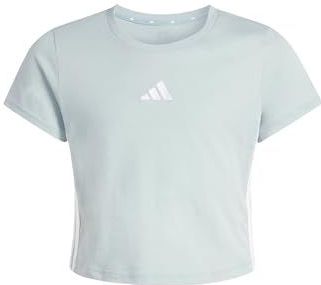 adidas Niñas ESSENTIALS LOGO T-SHIRT, Wonder Sage/white, 5-6 Years