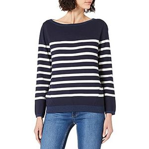 Mexx Dames Boatneck Striped Pullover Sweater, Dark Sapphire (Navy), S
