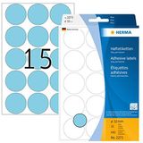 HERMA 2273 multifunctionele etiketten/markeerpunten rond (Ø 32 mm, 32 velles, papier, mat) zelfklevend, permanente markering stippen voor handschrift, 480 puntstickers, blauw
