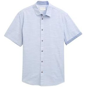 TOM TAILOR heren overhemd, 31317 - Wit Blauw Fil A Fil Dobby, XL