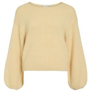 Vila Dames Vichoca L/S O-hals gebreid/1, banaan bel, M, Banaan Bell, M