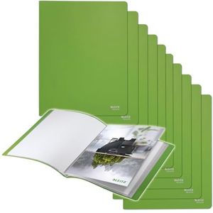 Leitz Recycle Showalbum, 20 Insteekhoezen Voor Het Opbergen van A4 Documenten, Hoogwaardig Lichtgewicht Map, 100% Recyclebaar, Klimaatneutraal, Milieuvriendelijk, Recycle Assortiment, Groen, 46760055