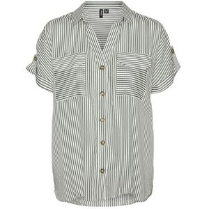 VERO MODA Vmbumpy S/S Shirt WVN Ga Noos blouse met korte mouwen voor dames, groen, XL