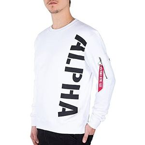 ALPHA INDUSTRIES Heren sweatshirt Side Print, wit, M