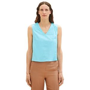 TOM TAILOR Dames linnen blouses top, 26007 - Teal Radiance, 40