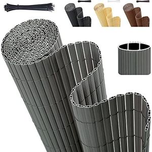 Sekey PVC inkijkbeschermingsmat, 100 x 400 m, dubbele versterking voor binnen, balkon, inkijkbescherming met kabelbinders, inkijkbescherming, windscherm, waterdicht zonder boren, voor balkon en tuin,