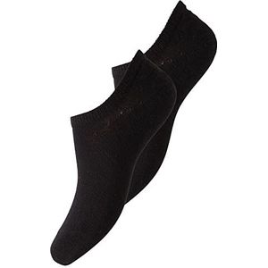 Pieces 2-paar dames sneaker sokken - Kleur: Zwart, Maat: 39/41 - Zwart