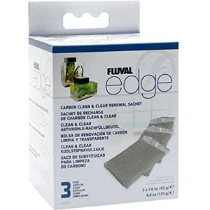 Fluval Clean and Clear Actieve koolstoffilter, geschikt voor de Fluval Edge aquaria, verpakking van 3 stuks