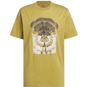adidas Heren Kaleidoscope Hoop Graphic T-Shirt, sand green, XL