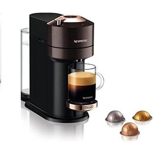 De'Longhi Nespresso Vertuo Next ENV120.BW, koffie- en espressomachine met wifi en Bluetooth, automatische capsule-koffiezetapparaat, one-touch-bereiding, 12 capsules, bruin