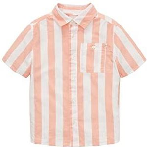 TOM TAILOR Jongens 1036046 kinderhemd, 31751-Peach White Vertical Stripe, 116/122, 31751 - Peach White Vertical Stripe, 116 cm