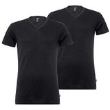 Levi's Heren Levis Men V-hals 2p T-shirt (2 stuks), zwart (jet black 884), S