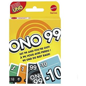 ​ONO 99 Kaartspel voor het hele gezin, 2 tot 6 spelers, waarbij getallen worden toegevoegd, cadeau voor 7 jaar en ouder, HHL37