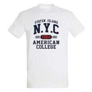 AMERICAN COLLEGE USA T-shirts Manches Courtes Enfants Garçon Fille Unisex T-shirt voor kinderen, Wit, 4 años