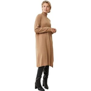 Mexx - Gebreide Jurk - Camel - Dames - Schildpadkraag