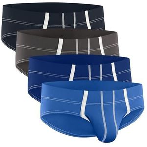 Real Men Bulge Enhancing Pouch Ondergoed voor Mannen - 1 en 4 Pack Set - Nylon Sport Slips ABCD Pouch, M