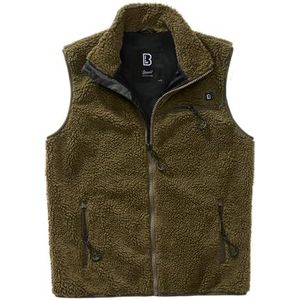 Brandit TEDDYFLEECE vest winter met fleece voering jacht army outdoor pluche vest, olijf, 3XL