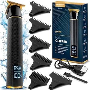 Berdsen Professionele tondeuse, elektrische baardtrimmer, baardtrimmer, 6 opzetstukken, 1 tot 9 mm, zwart