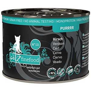 catz finefood Purrrr Hert Monoprotein kattenvoer nat N° 121, voor voedende katten, 70% vleesgehalte, 6 x 200 g blik