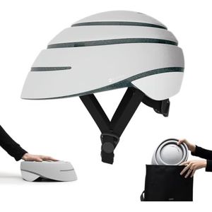 Opvouwbare fietshelm voor volwassenen (Closca Helmet LOOP). Helm voor fietsen en elektrische step/scooter voor dames en heren (uniseks). Gepatenteerd ontwerp. (Parel/Wit, L)