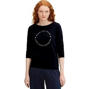 TOM TAILOR Denim Dames Sweater met logoprint 1034657, 10668 - Sky Captain Blue, S