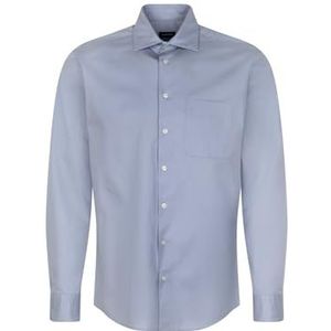 Seidensticker Casual overhemd voor heren, regular fit, zacht, kent-kraag, lange mouwen, 100% katoen, lichtblauw, L