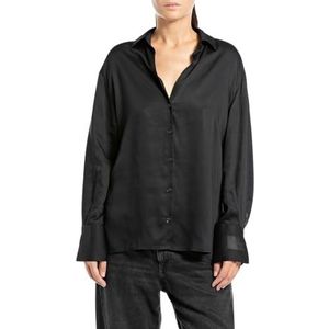 Replay Damesblouse Comfort Fit Viscose, 098 Black, XXS