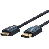 Clicktronic 5m actieve DisplayPort HDMI-kabel 4k 60 Hz unidirectioneel met signaalversterker - DP 1.4 naar HDMI 2.0 adapterkabel - monitor kabel display poort op HDMI