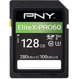 PNY P-SD128V60280EXP6-GE 128GB EliteX-PRO60 Class 10 U3 V60 UHS-II SDXC Flash Memory Card EliteX-PRO 61