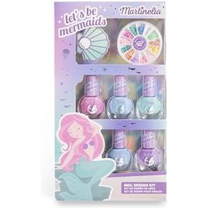 AQUARIUS MARTINELIA LET'S BE MERMAIDS NAILS PERFECT SET, nagellakset voor kinderen, zeemeermin design, kleurrijke kleuren, kindvriendelijk en niet giftig, ideaal als cadeau voor meisjes