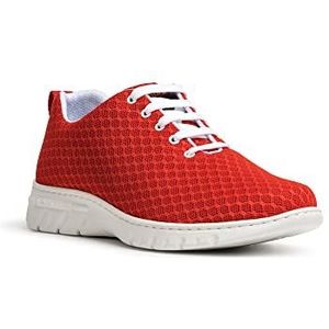 Dian Werksneakers, ultralicht, antibacterieel, antislip veiligheidstrainer, ideaal voor ziekenhuis-, gezondheids-, keuken- en reinigingspersoneel, calpe rood 37