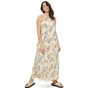 Peppercorn Mahonie maxi jurk voor dames, veren grijs print, XL, Print veren grijs, XL