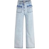 MORGAN - Wijde Jeans - Blauw - Hoge Taille - Katoen