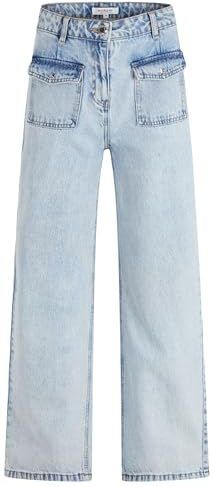 MORGAN - Wijde Jeans - Blauw - Hoge Taille - Katoen