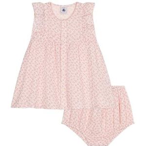 Petit Bateau Jurk + Bloomer (2 stuks) baby meisjes, Lawine/Panty, 12 Maanden