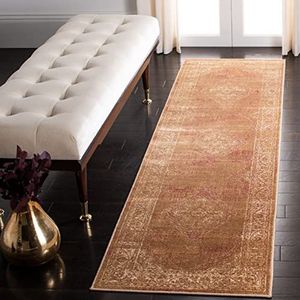 Safavieh Vintage geïnspireerd tapijt, VTG112, geweven zachte viscose vezel loper, lichtbruin/ivoor, 62 x 240 cm