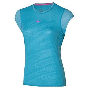 Mizuno Dames Aero Tee T-shirt (1-pak), Maui blauw, XS